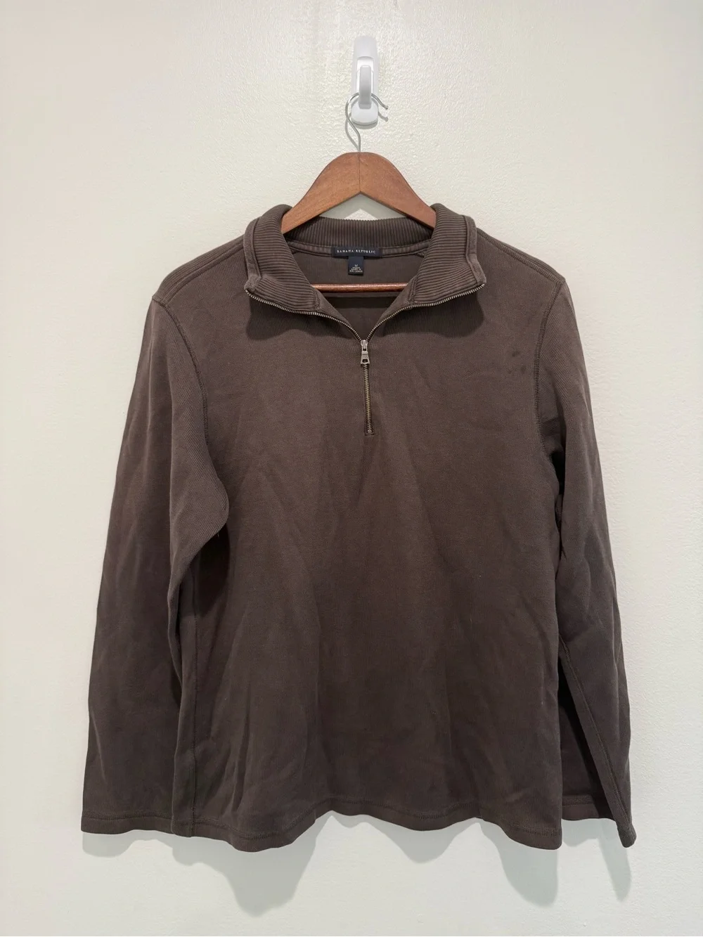 Banana Republic Men's Brown Quarter-Zip Pullover Sweater